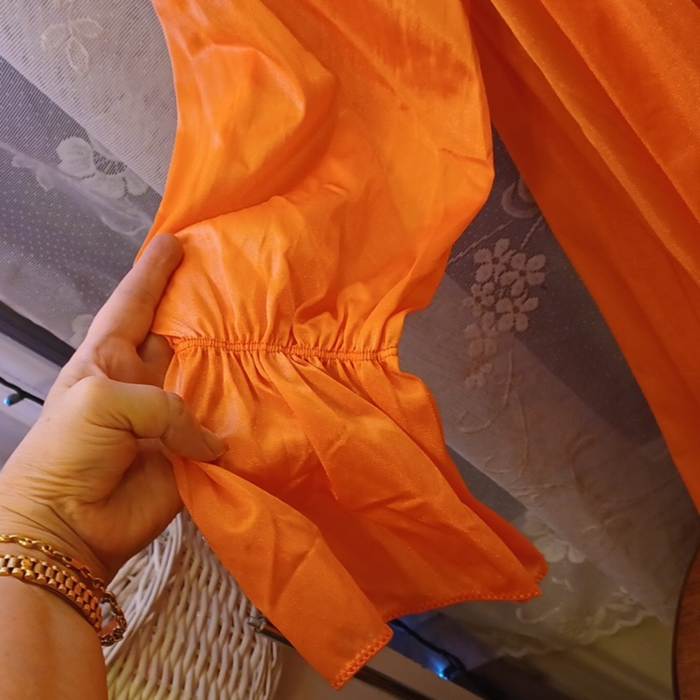 Vintage 70s orange caftan kaftan - Picture 3 of 5